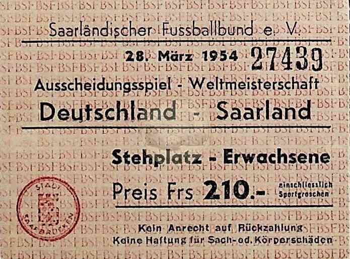Heute vor 70 Jahren spielte Deutschland gegen das Saarland in der WM Qualifikation!