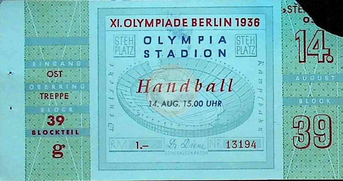 19360814 Olympia Handball Ticket 2