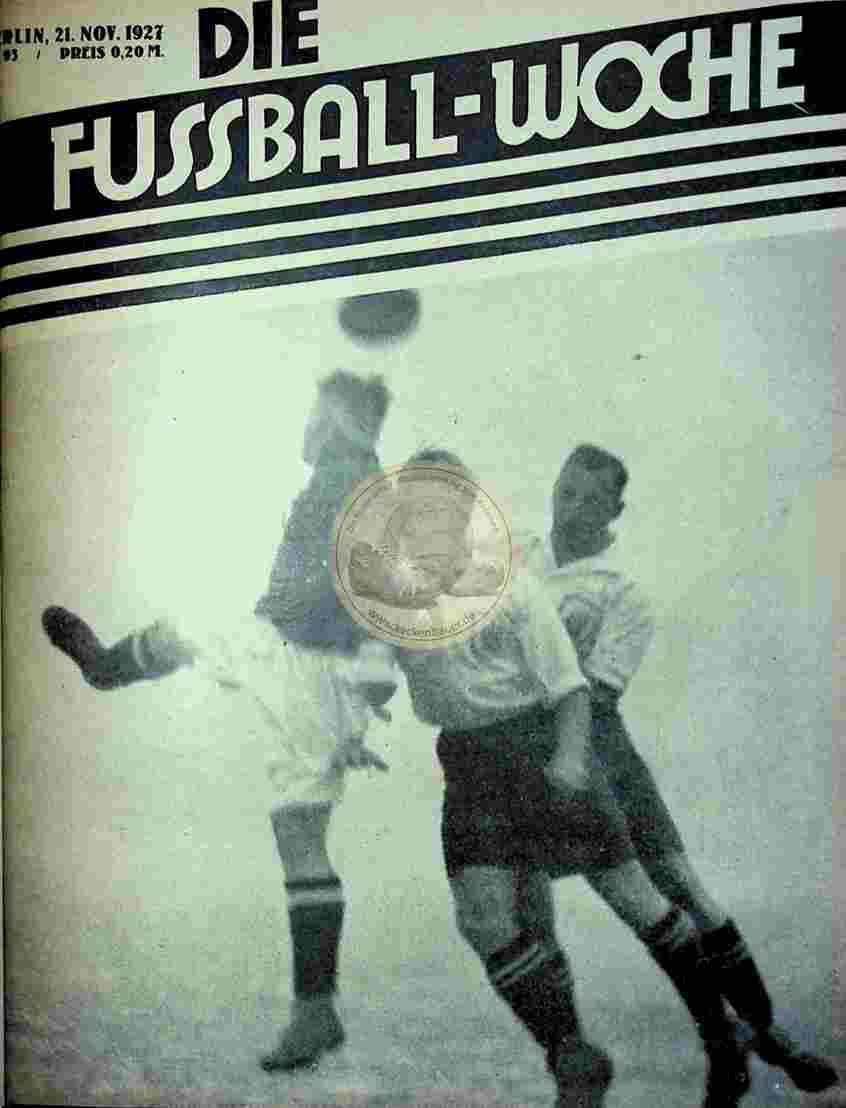 1927 November 21. Fussball-Woche Nr. 93