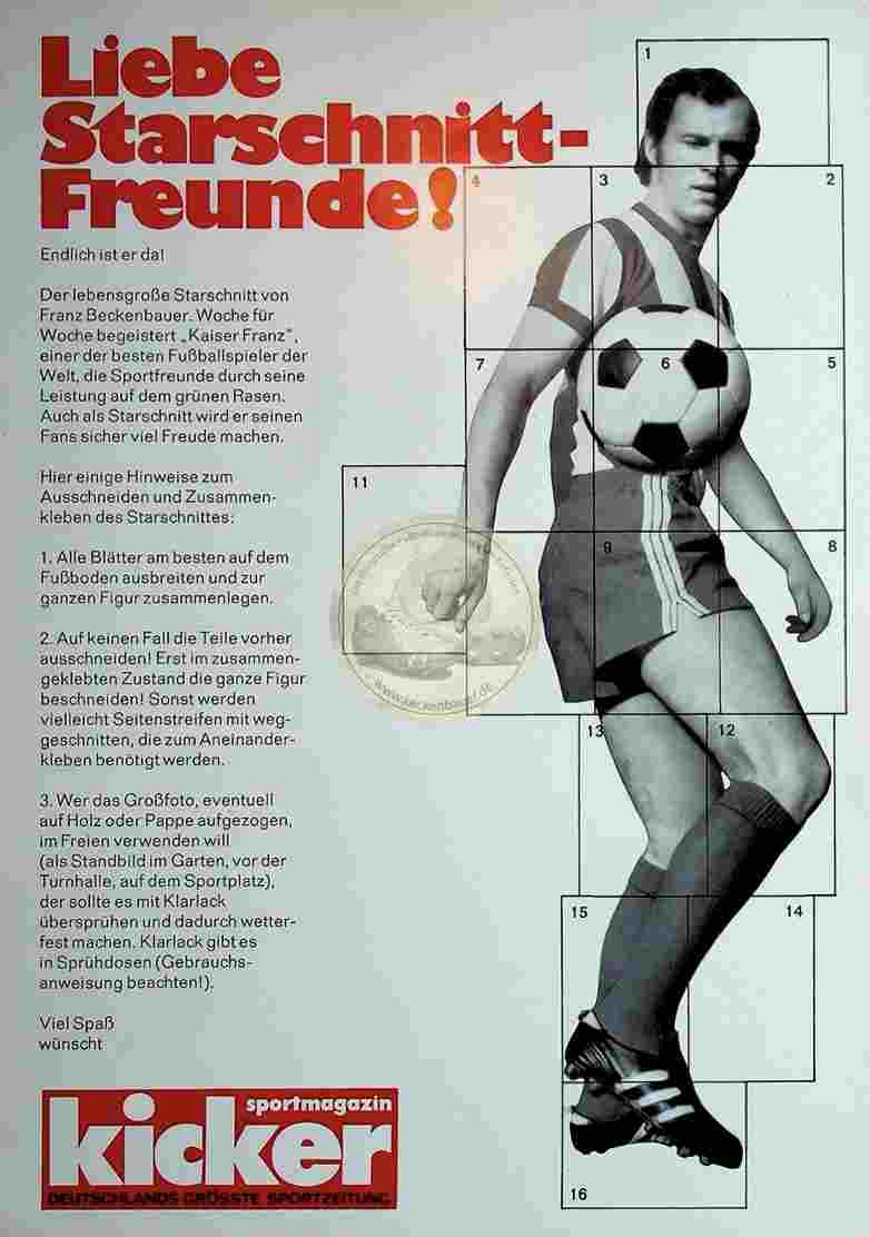 1970 er Kicker Starschnitt Beckenbauer
