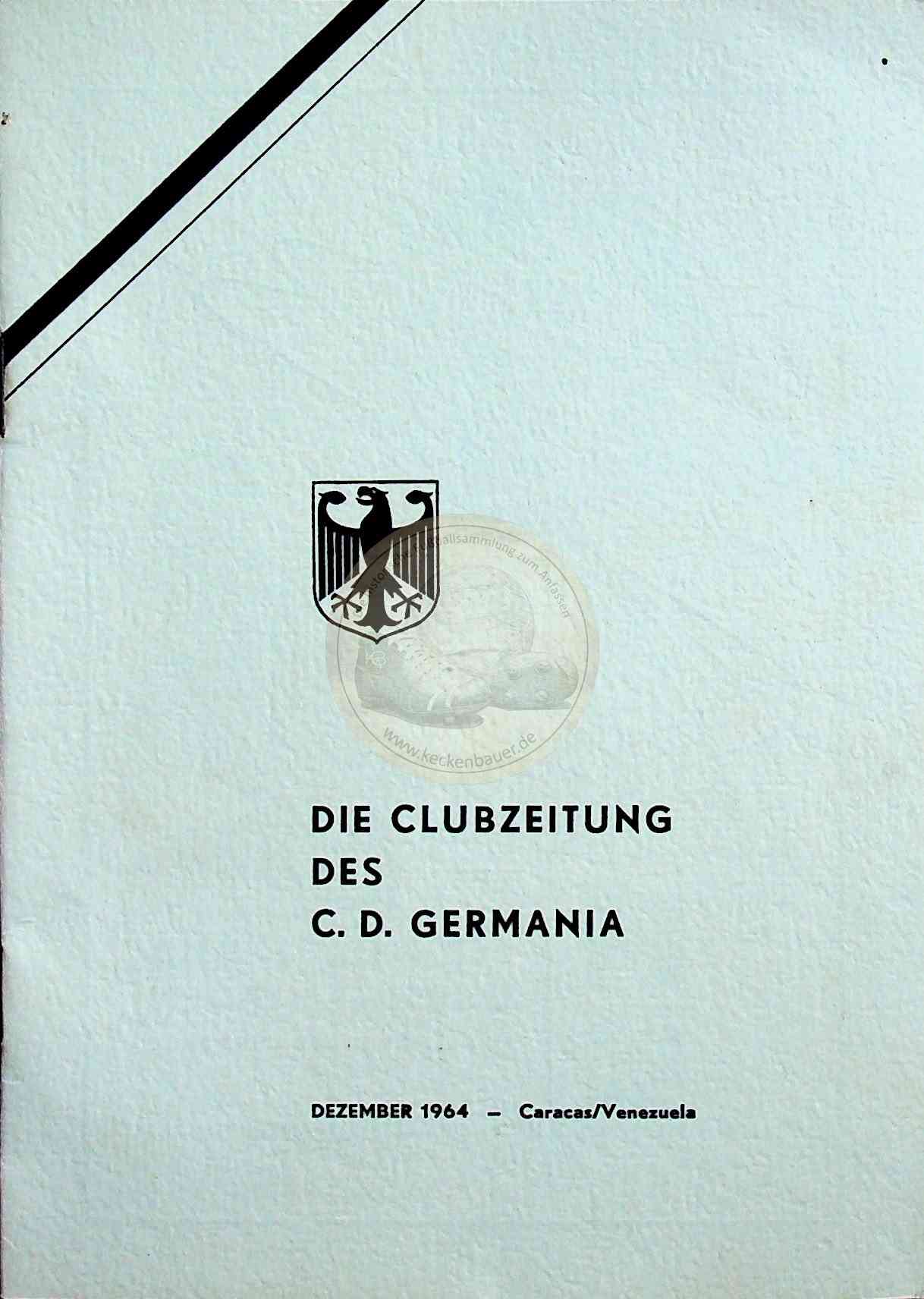 1964 Dezember Clubzeitung des C.D. Germania Caracas Venezuela