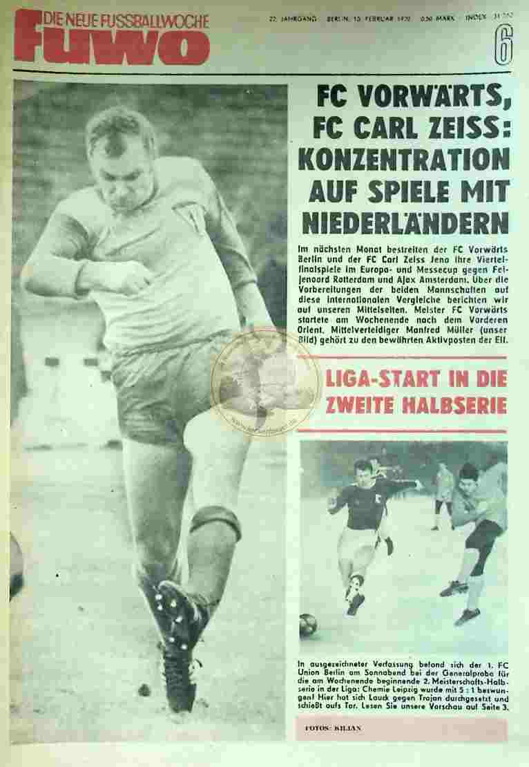 1970 Februar 10. Die neue Fussballwoche fuwo Nr. 6