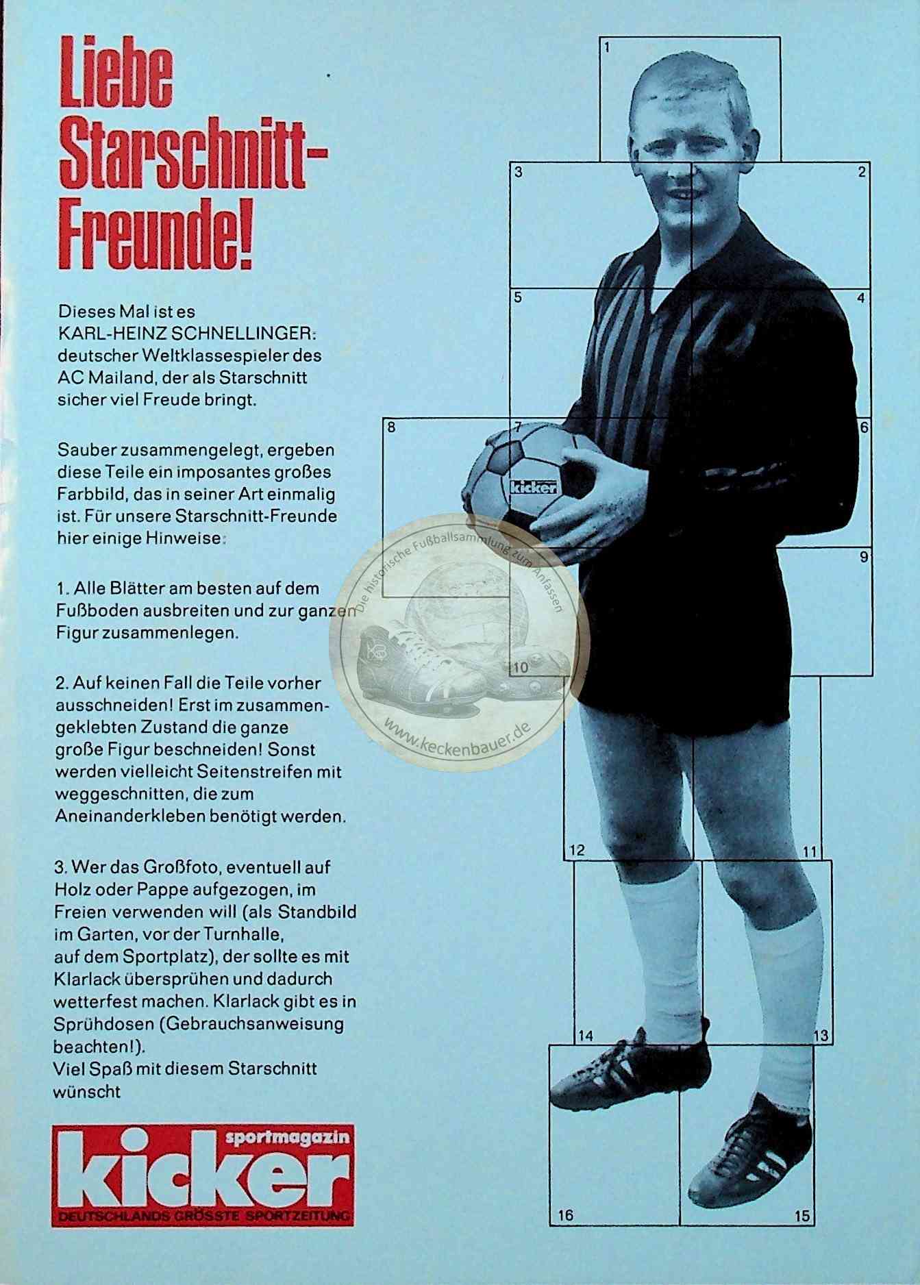 Kicker Starschnitt Karl-Heinz Schnellinger