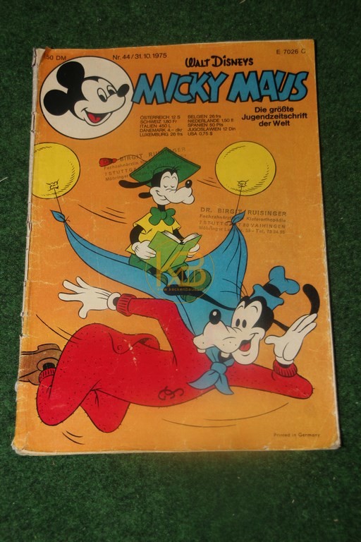 Altes Mickey Maus Heft mit dem Mannschaftsfoto von Hannover 96. 1/2