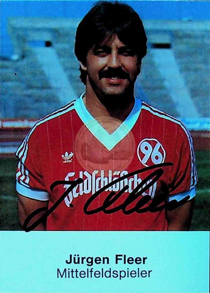 Autogrammkarte von Hannover 96 Jürgen Fleer 3