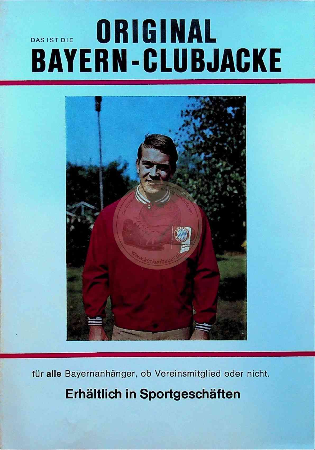 1967 Werbeblatt FC Bayern Clubjacke