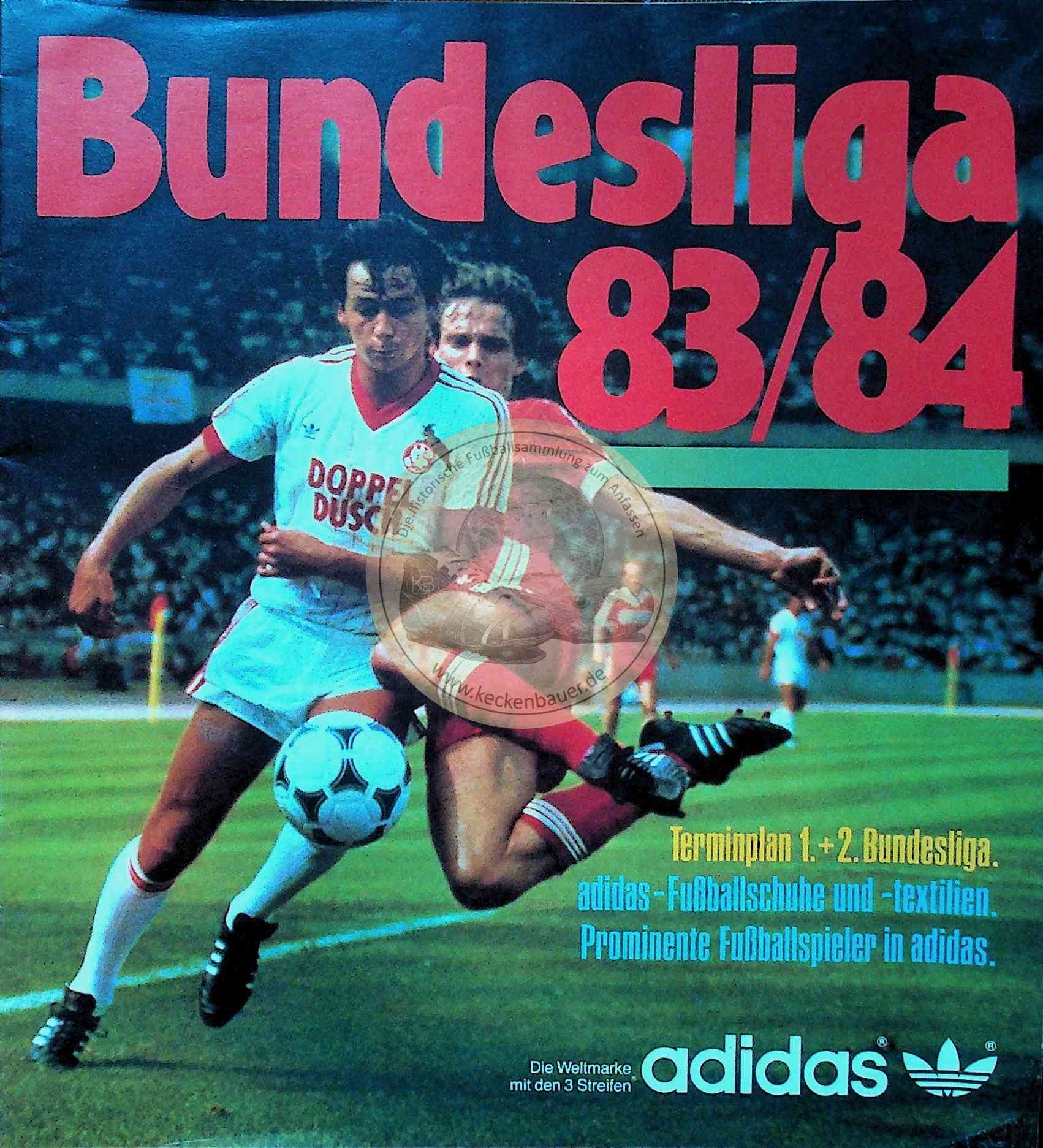 Adidas Bundesliga 83-84 Terminplan 1.+2.Bundesliga