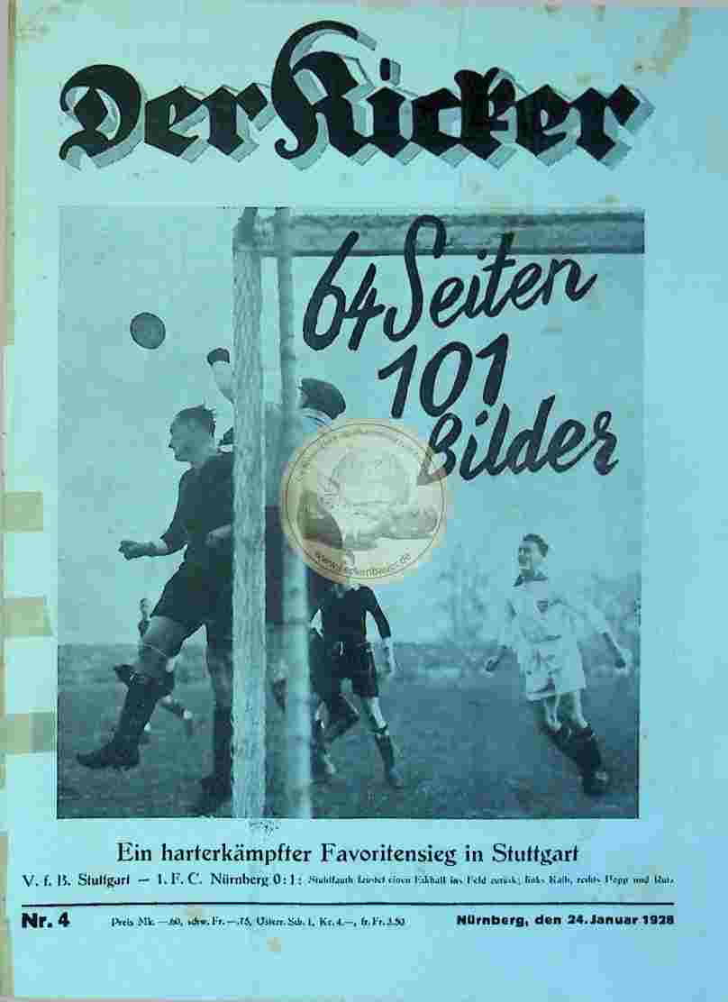 1928 Januar 24. Der Kicker Nr. 4