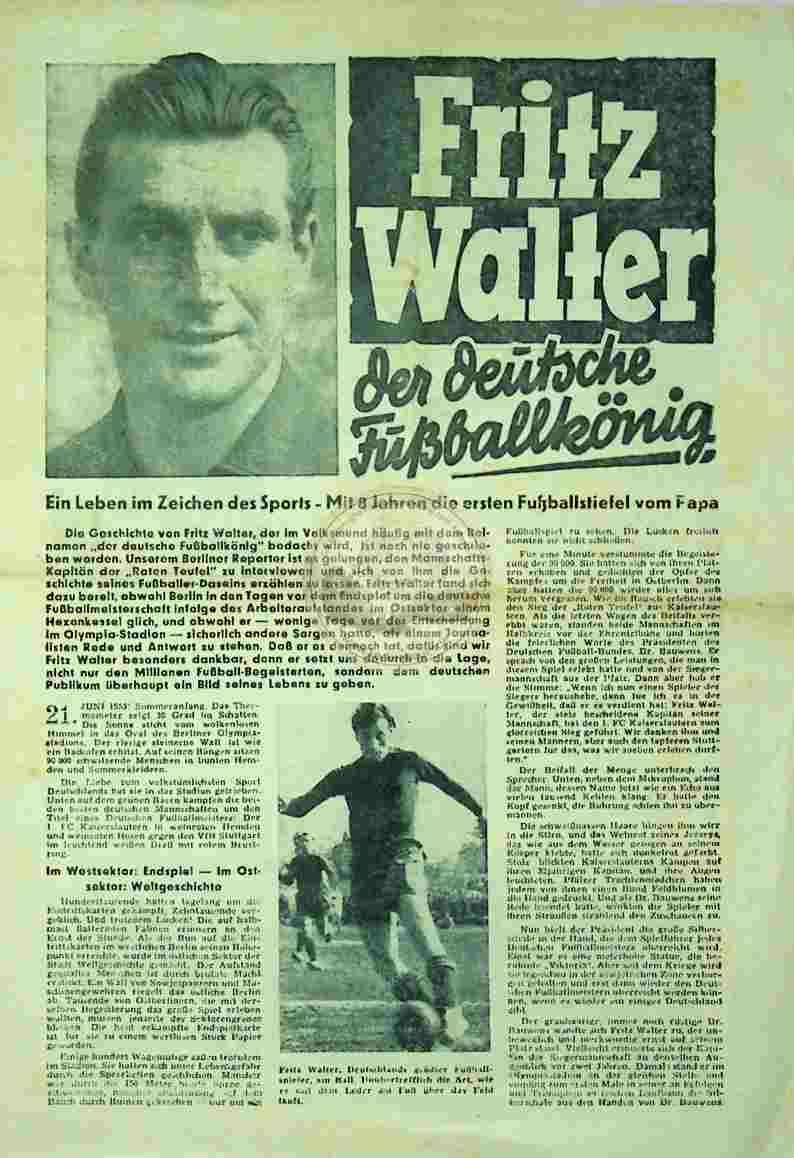 1953 Fritz Walter der deutsche Fußballkönig