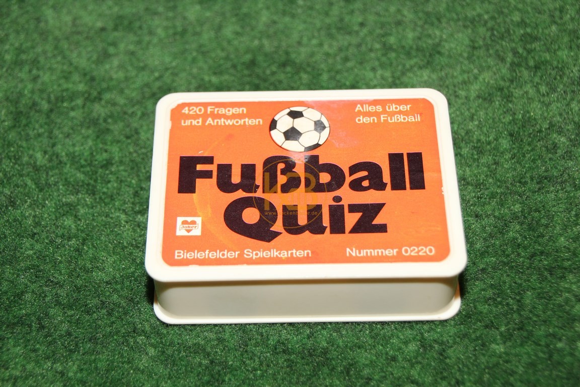 Fußball Quiz 0220 von Bielefelder Spielkarten ca. aus den 1980ern. 420 Fragen und Antworten. Alles über Fussball.