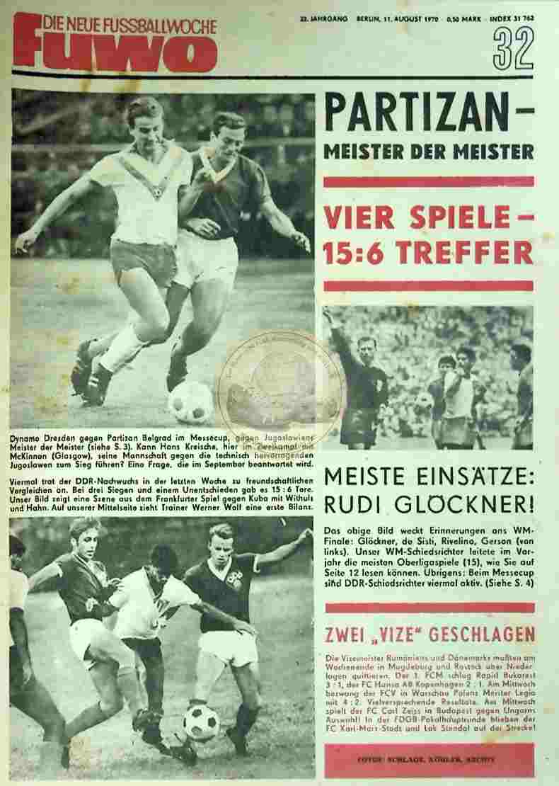 1970 August 11. Die neue Fussballwoche fuwo Nr. 32