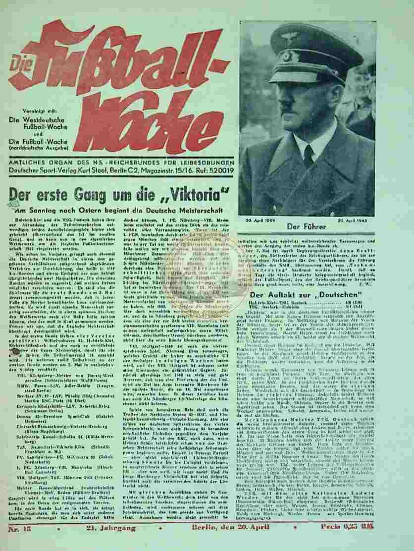 1943 April 20. Die Fußball-Woche Nr. 15