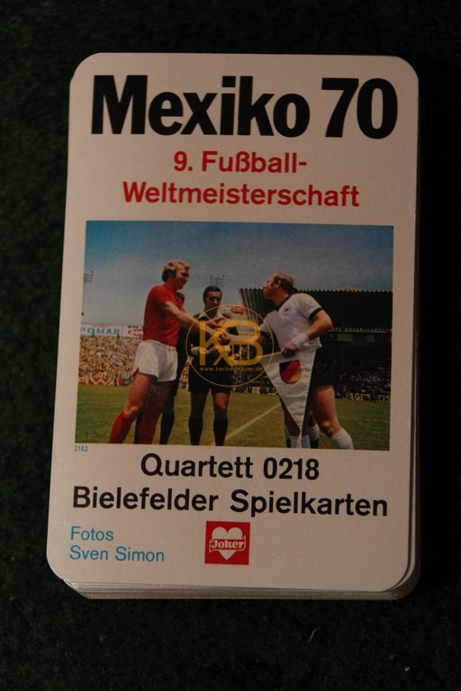 Mexiko 1970 9. Fußballweltmeisterschaft Quartett 0218 von den Bielefelder Spielkarten.