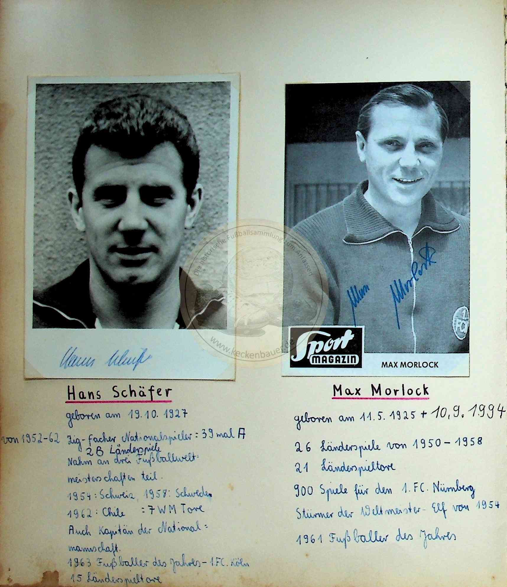 6 Autogramm Hans Schäfer und Max Morlock