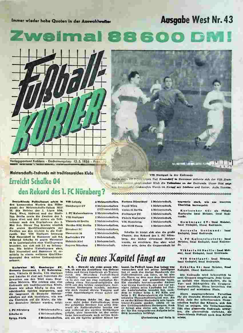 1956 Mai 12. Fußballkurier Nr. 43