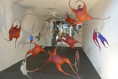 Claude Semelet, „Volailles“, Installation, exposition galerie GEDOK Karlsruhe