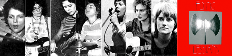 Flying Lesbians, lesbisch-feministische Rockband 1975, Banner, Website