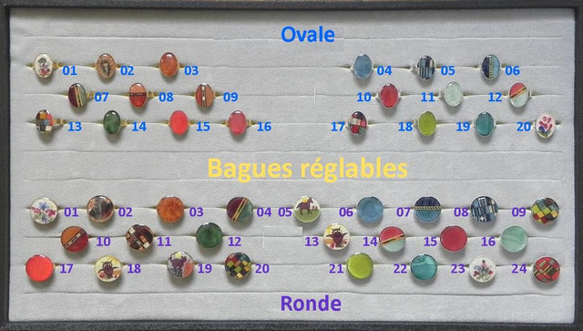 Bague ovale - 20€ / Bague ronde - 22€