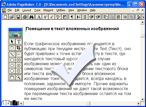 Рис. 10.8. Обтравленное изображение на странице публикации