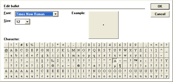 Рис. 5.28. Диалоговое окно Edit bullet