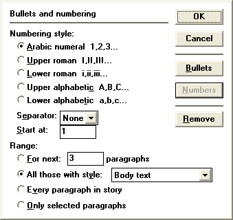 Рис. 5.25. Диалоговое окно Bullets and numbering