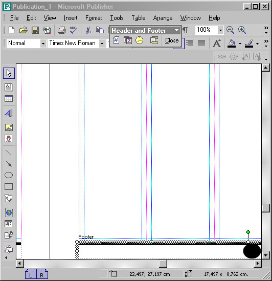 Рис. 25. Плашка на Колонтитуле Левой страницы