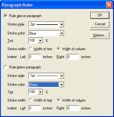 Рис. 5.36. Диалоговое окно Paragraph Rules