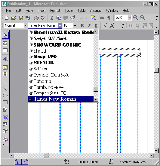 Рис. 20. Выбираем гарнитуру шрифта