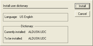 Рис. 8.13. Установка нового словаря в сеансе работы с Dictionary Editor
