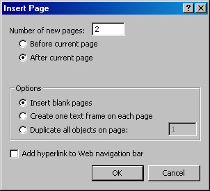Рис. 10. Диалог Вставки Страниц