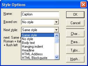 Рис. 6.8. Диалоговые окна Style Options