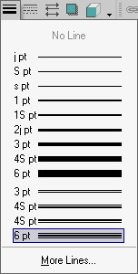 Рис. 16. Меню выбора толщины и формы Линии