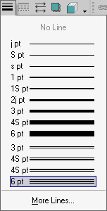 Рис. 16. Меню выбора толщины и формы Линии