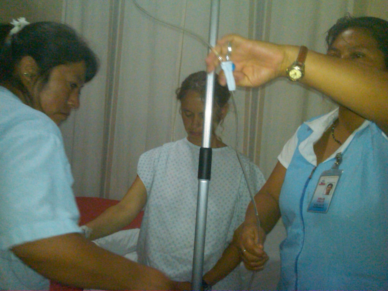 our nurses setting up Kerrie's IV