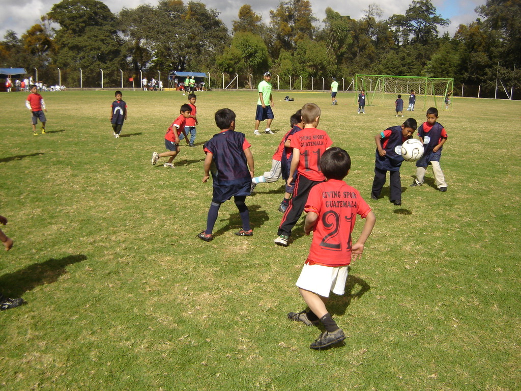playing soccer