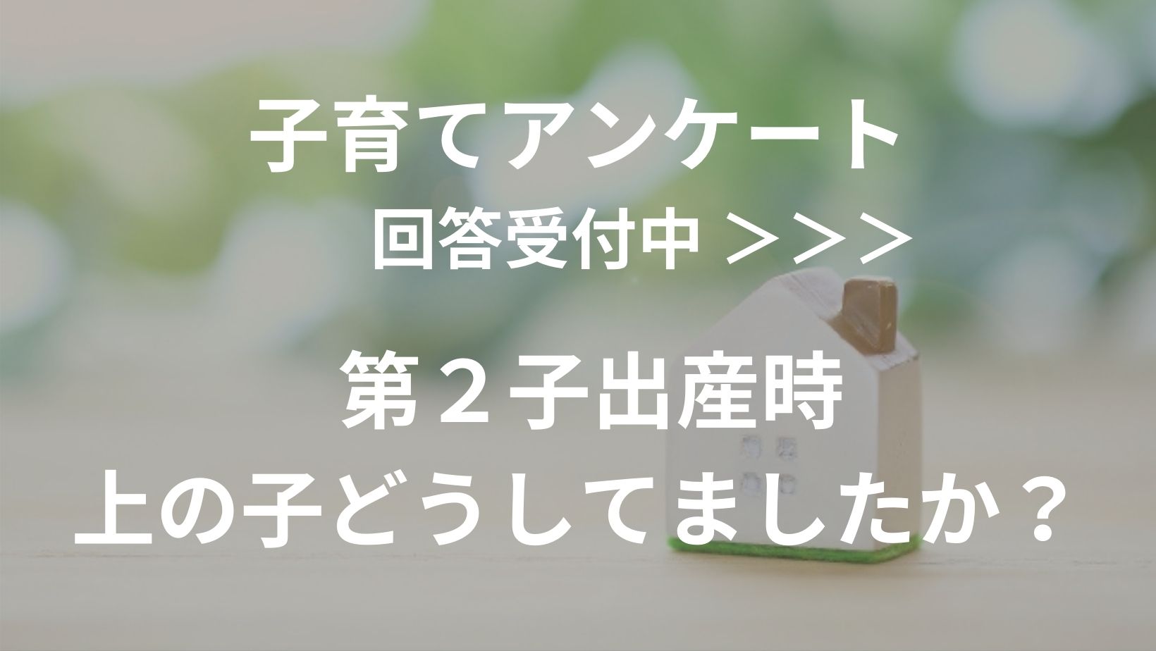 【子育てアンケート】第２子出産時、上の子どうしてた？