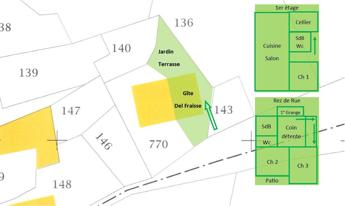 Plan de situation du Gîte Del Fraisse