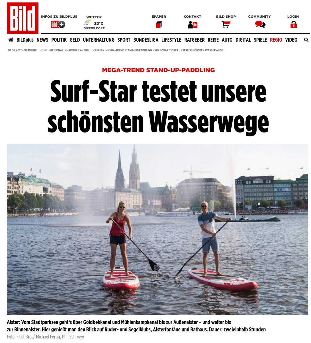 BILD Hamburg, SUP durch Hamburg