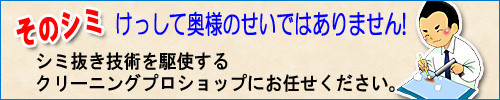 しみ抜きはプロにおまかせ