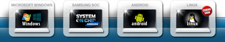 Betriebssysteme Logos - alle Systeme sind sofort einsetzbar für Theken.tv Software