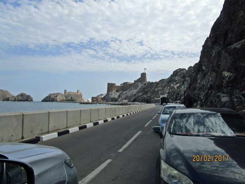 Blick auf das Fort Jalali in Old Muscat, Oman 2017