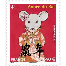 Timbre Année du Rat 2020.