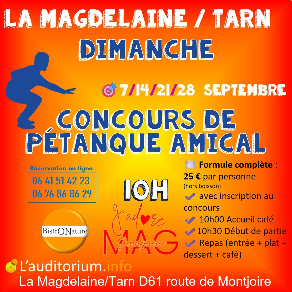 CONCOURS PETANQUE Nord Toulouse la Magdelaine sur Tarn Villemur Bessières Gratentour Montberon Montastruc Paulhac Bouloc