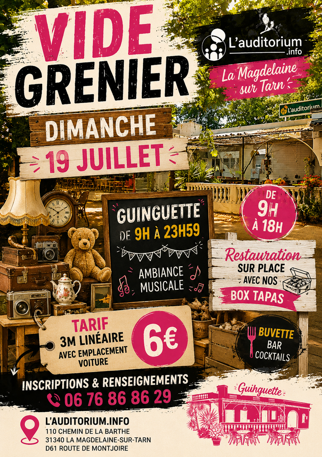 Vide Greniers Nord Toulouse la Magdelaine sur Tarn Villemur Bessières Gratentour Montberon Montastruc Paulhac Bouloc