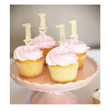 cupcake eerste verjaardag, cupcake 1 , cupcake roze