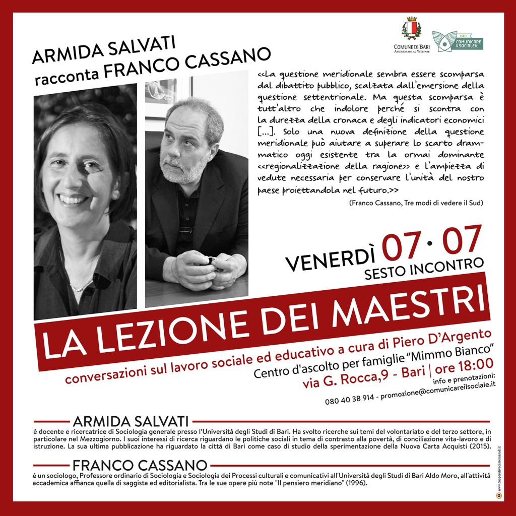 Armida Salvati racconta Franco Cassano - pierodargento.net