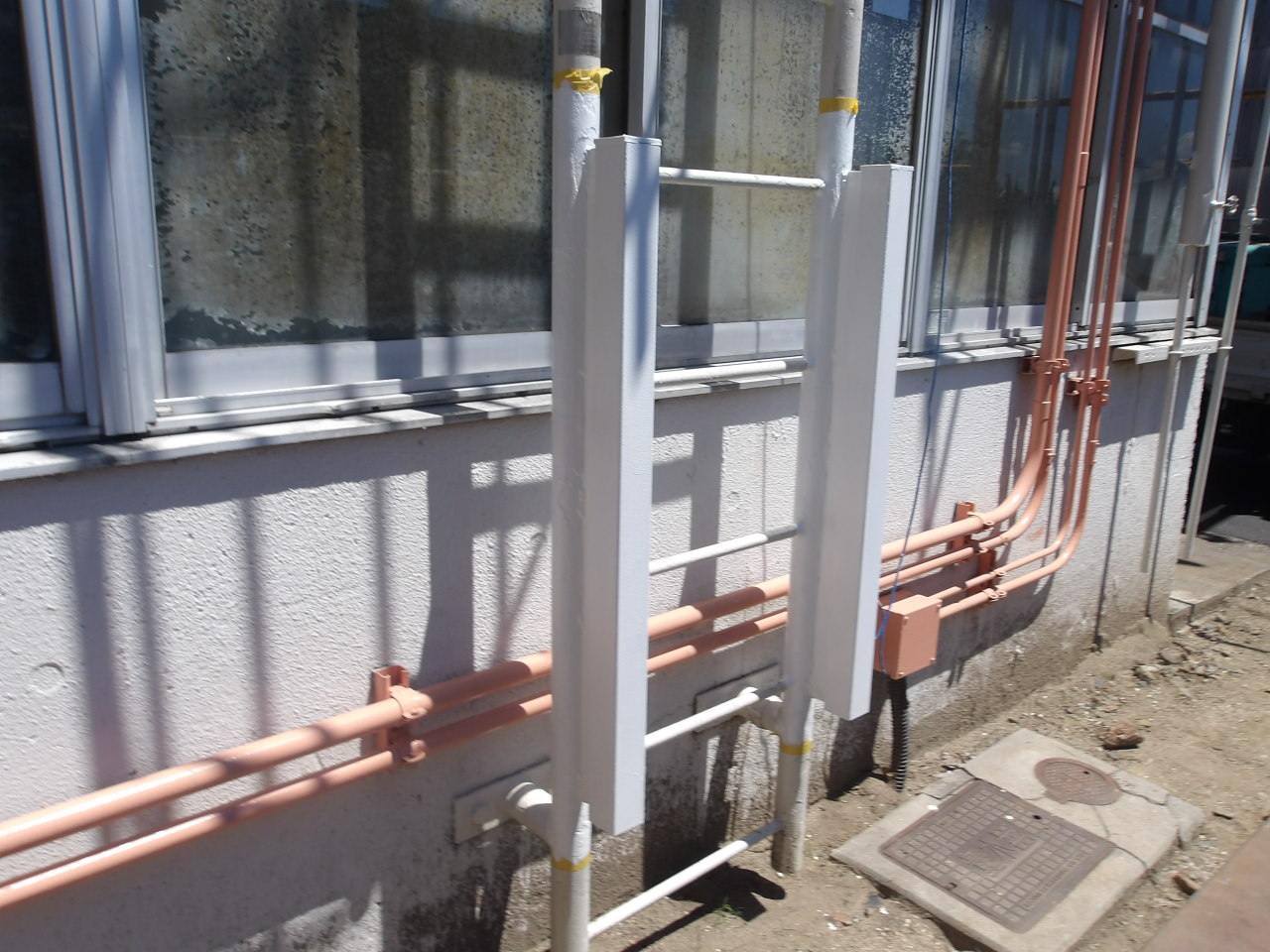 タラップ使用禁止扉改造：工程写真