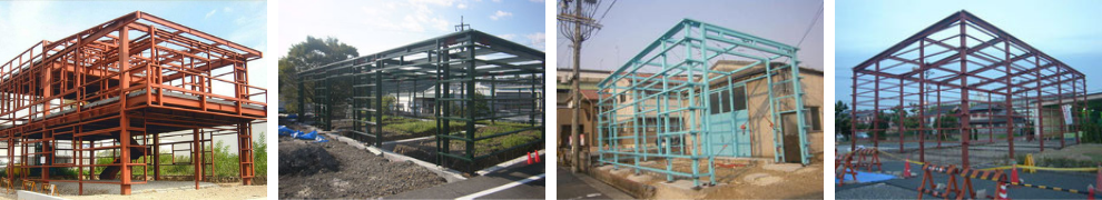 工場の友｜(株)友月の建築物の鉄骨工事写真
