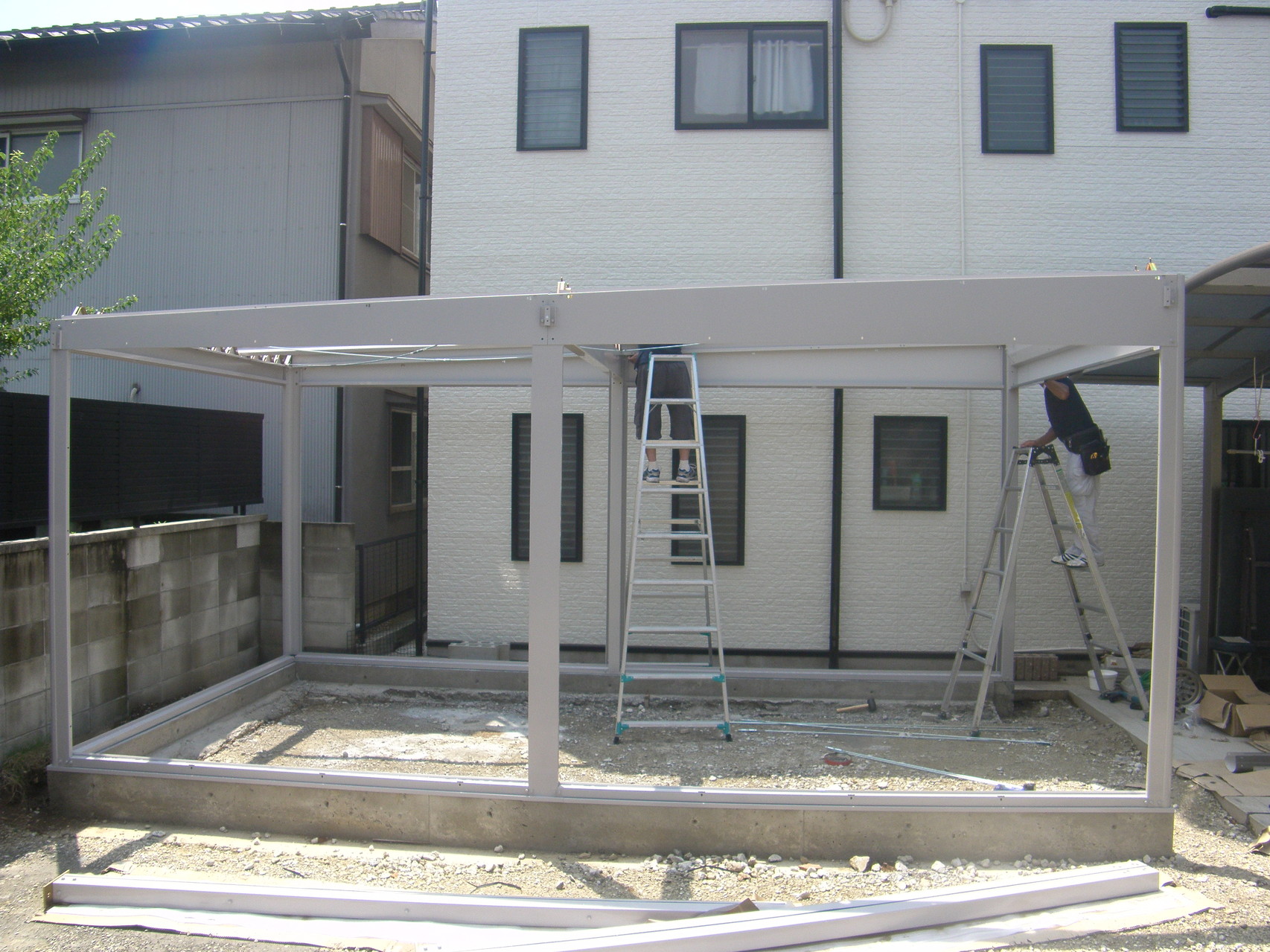 大型ガレージ新設工事：工程写真