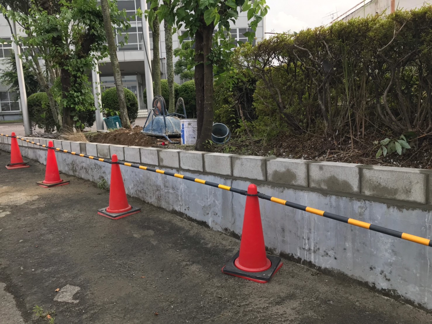 門柱・門塀改修工事：工程写真